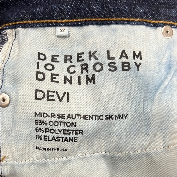 Derek Lam 10 Crosby Jeans Devi Mid-Rise Skinny Ankle Length Medium Denim - Picture 7 of 8